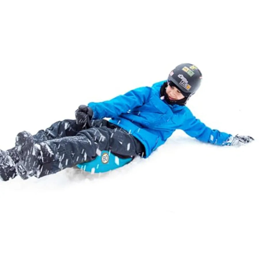 Freestyle Mini Luge Snow Sled – Made in USA – Lightweight Steerable Sit-Down Racer (Aqua Blue, 2 Pack)