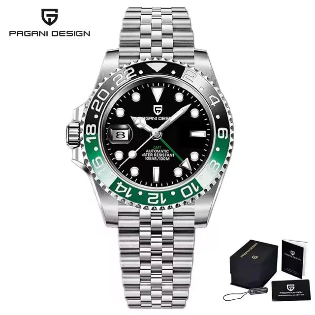 PAGANI DESIGN New V2 40MM GMT Men watch Mechanical Watches Luxury Automatic Sapphire Glass Waterproof Wrist Watches for men
