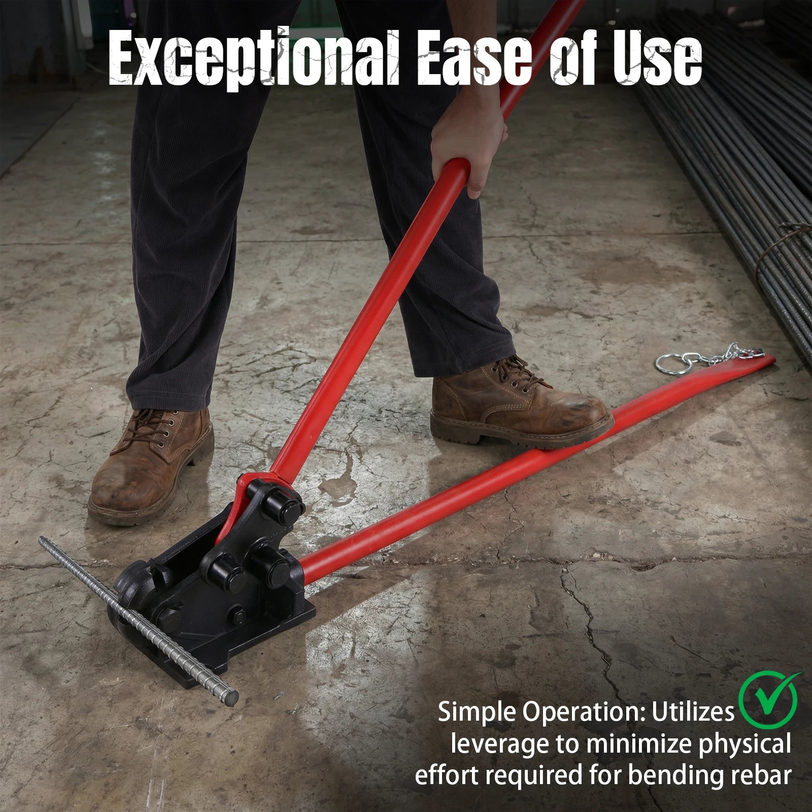 2-in-1 Rebar Cutting Tool Rebars Up To 5/8inch Tubing Bender with No-Slip Handle Grip for Effortlessly Cuts Bends Reinforcement