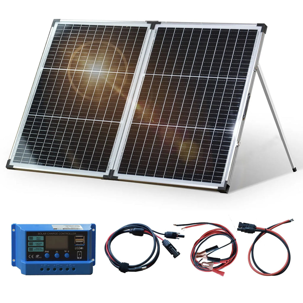 140W Foldable Solar Panel Monocrystalline PV Panel with 23% High Efficiency and Waterproof for Camping, Motorhome, Outdoor Use