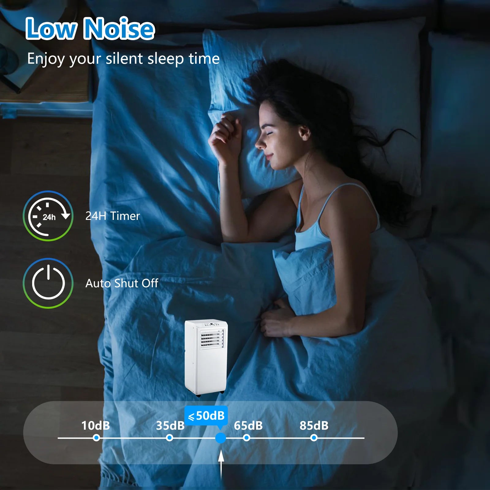 10000 BTU Portable Air Conditioner, 3-in-1 Cool/Dehumidifier/Fan For 450 Sq Ft, Quiet Floor AC With 24H Timer & Window Kit