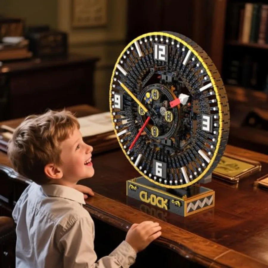 Grand Clock Building Set - 3675+ PCS Motorized DIY Clock Model with Mechanical Gears, Control & Real-Time Display, Advanced Engi