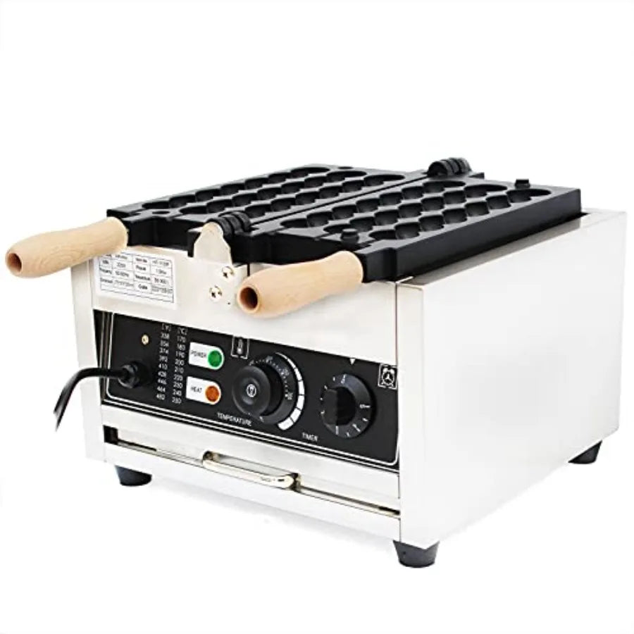 Commercial Electric Egg Waffle Maker 42pcs Stainless Steel Nonstick Bubble Waffle Ball Machine with Time Temp Control for Baker