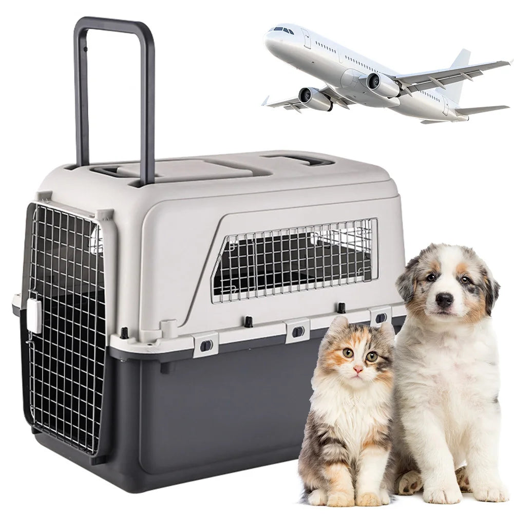 Heavy Duty Airline Travel Flight Carrier Length 33in/Width 21.6in/Height 25.2in Portable Airline Pet Carrier for Puppies Kittens