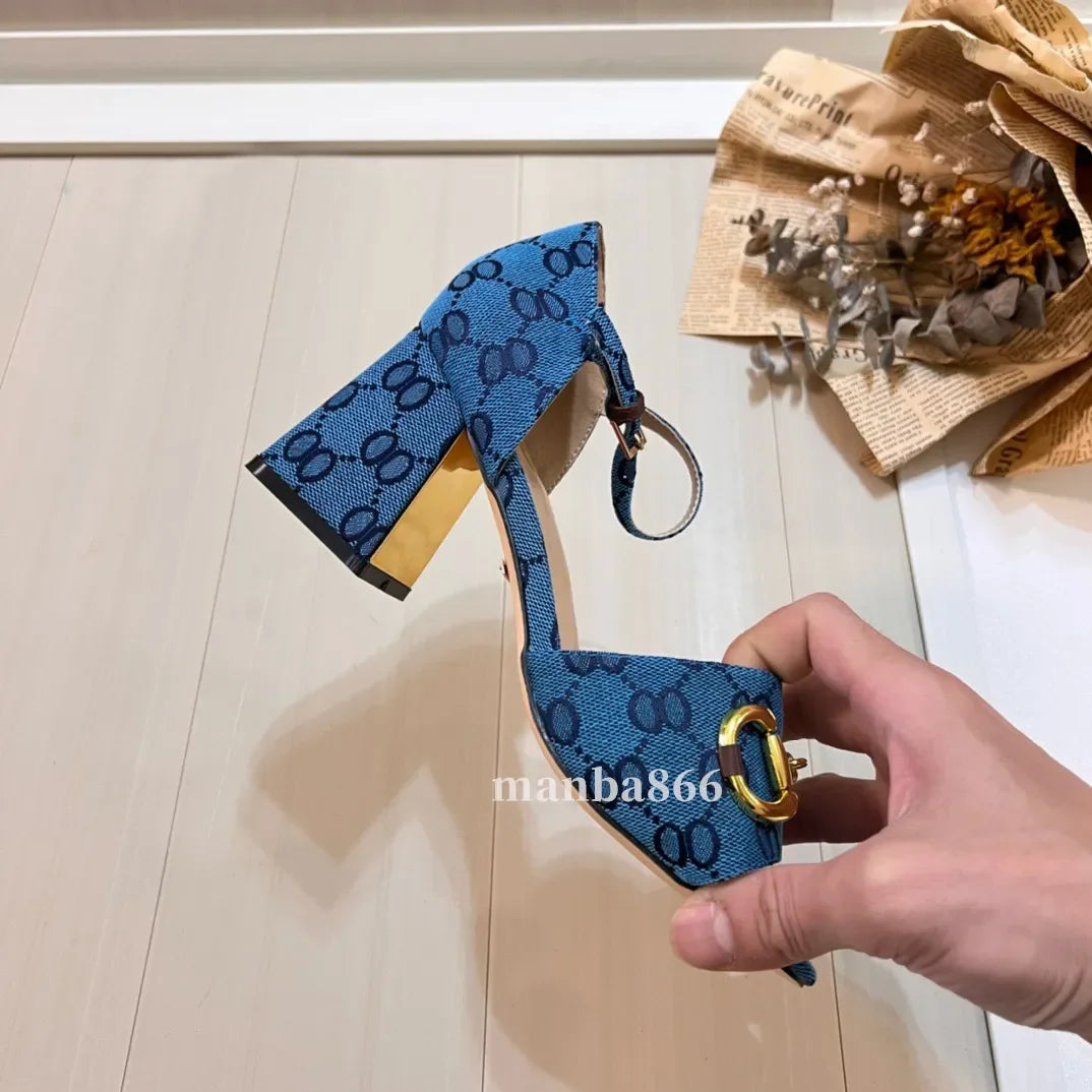 2025 Luxury Designer Sandals High Mid Low Heels Female Sandale Womens Fashion Luxe Leather Casual Summer Shoes Slides Slippers P