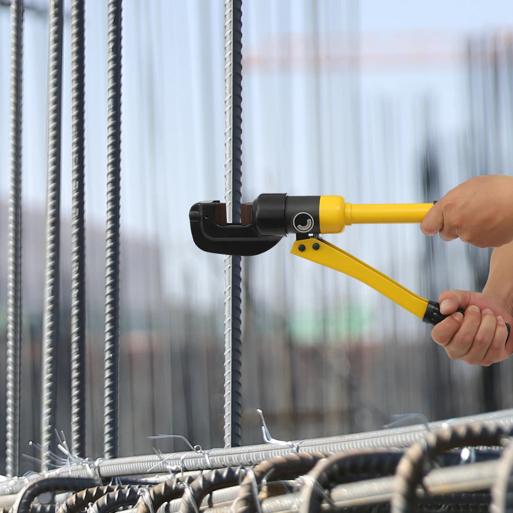 Hydraulic Rebar Cutter Portable Rebar Cutting Tool with 13t Crimping Power and C-Shaped Head for Easy Mold Change and Steel 22mm
