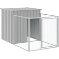 Multi-Functional Outdoor Gray Steel Dog Kennel with Run for Protection and Convenience