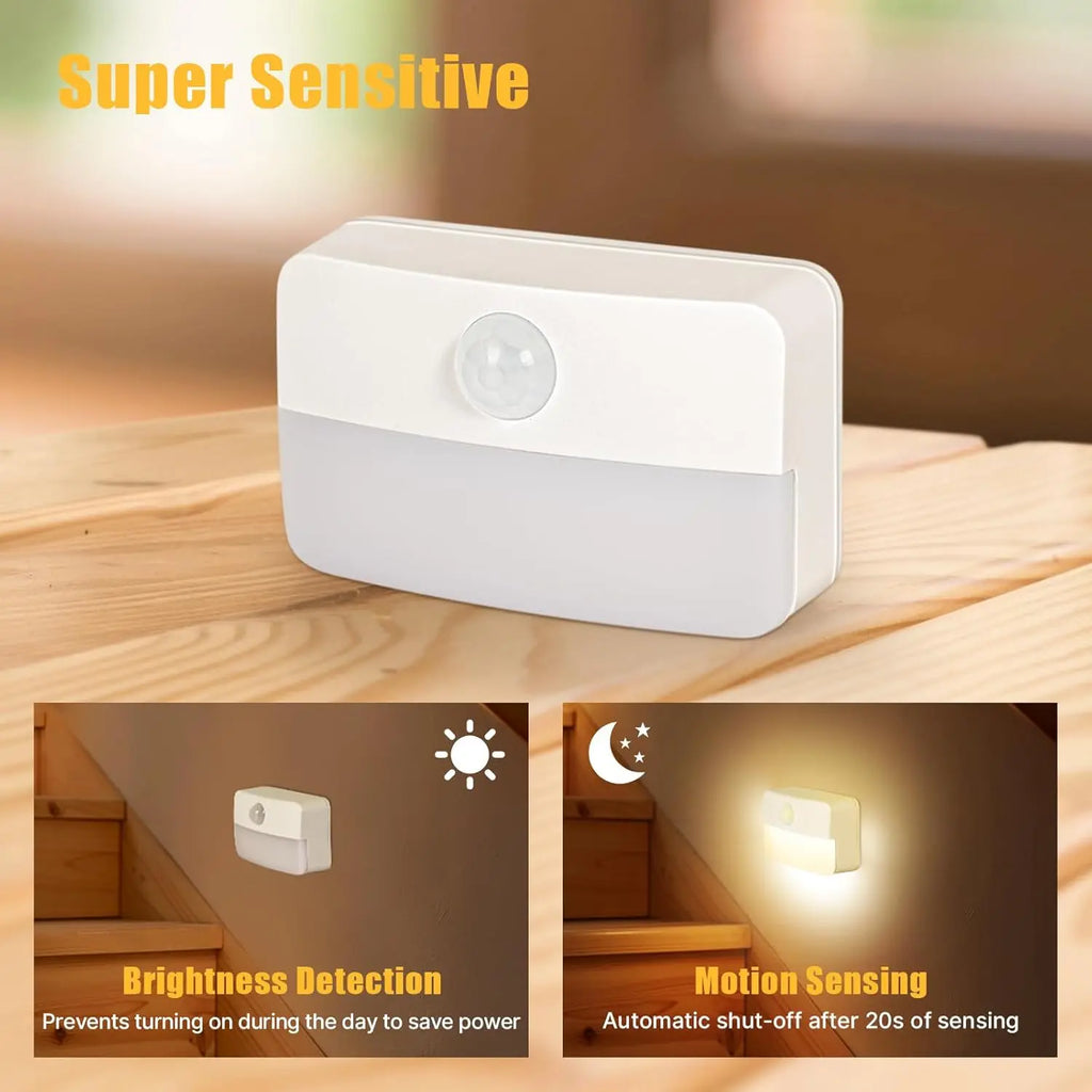 16 Pack Motion Sensor Stair Lights, Battery Operated LED Night Lamps for Indoor Use in Hallway Bedroom Kitchen