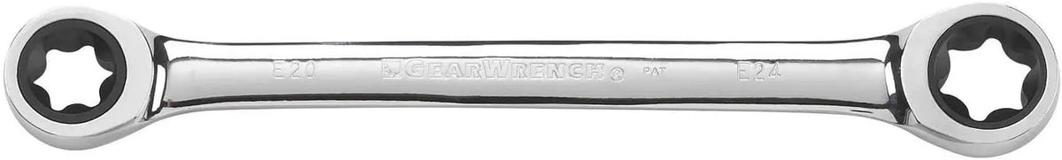 4-Piece Double Box Ratcheting E-Torx Wrench Set, 72-Tooth Design for Tight Spaces