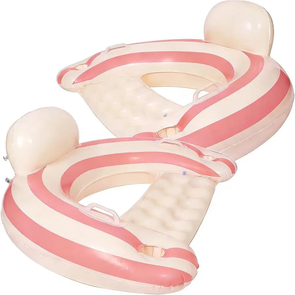 2PCS Pool Swim Ring Inflatable Pool Floats Water Fun Large Adult Swimming Pool Float for Beach Lake Summer Holiday Beach Party