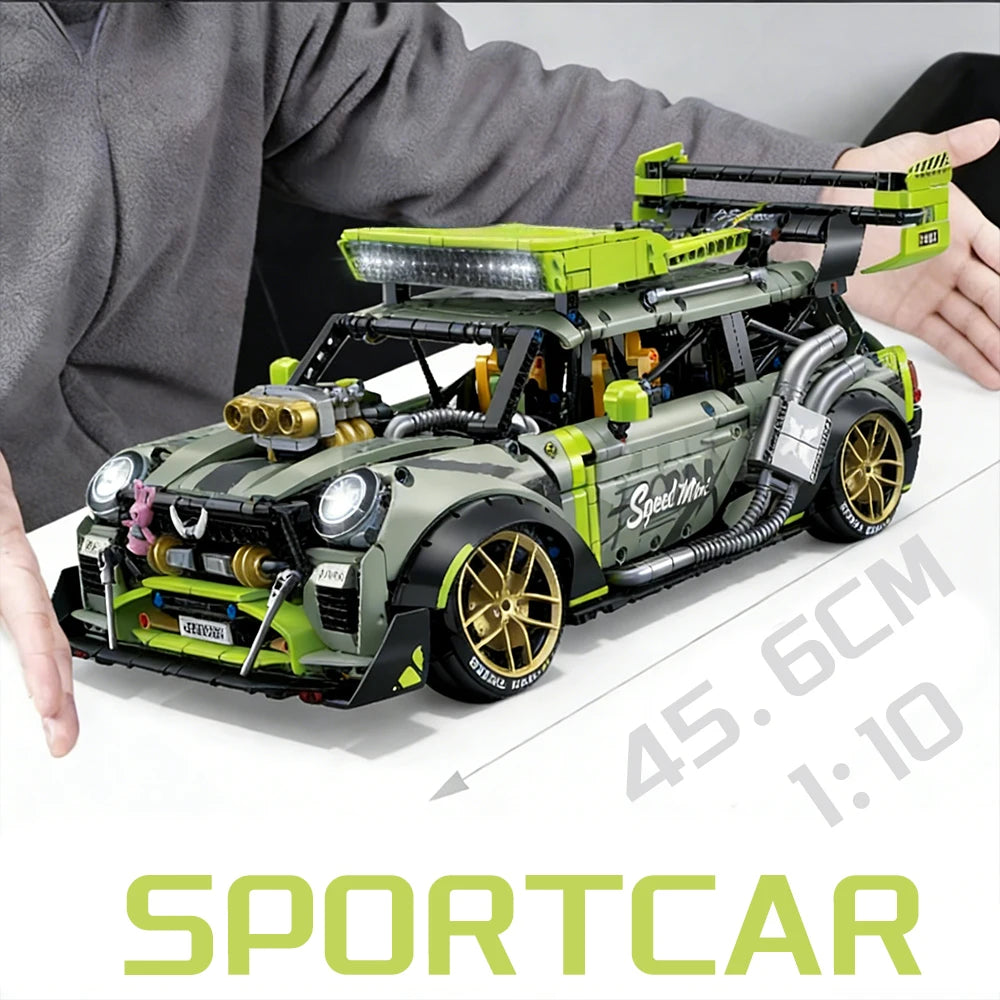 1:10 Scale MOC Technical RC Sports Car Building Blocks Kit with Motor DIY Assemble Racing Model Gift for Kids Adults Bricks Gift