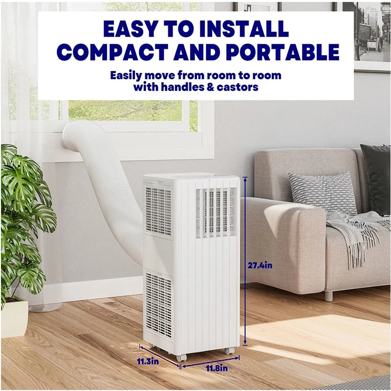 3-In-1 Portable Air Conditioner With 8000 BTU Cooling Dehumidifying & Fan Remote Control Enhanced Air Quality for Home