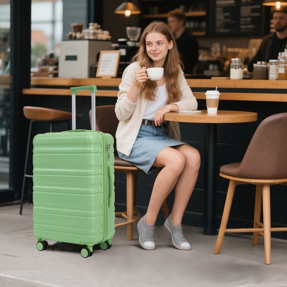 20/24/28 Inch 3PCS ABS Luggage Set Spinner Wheels Carry-On Suitcase Matching Color Combination Lock Lightweight Travel Luggage