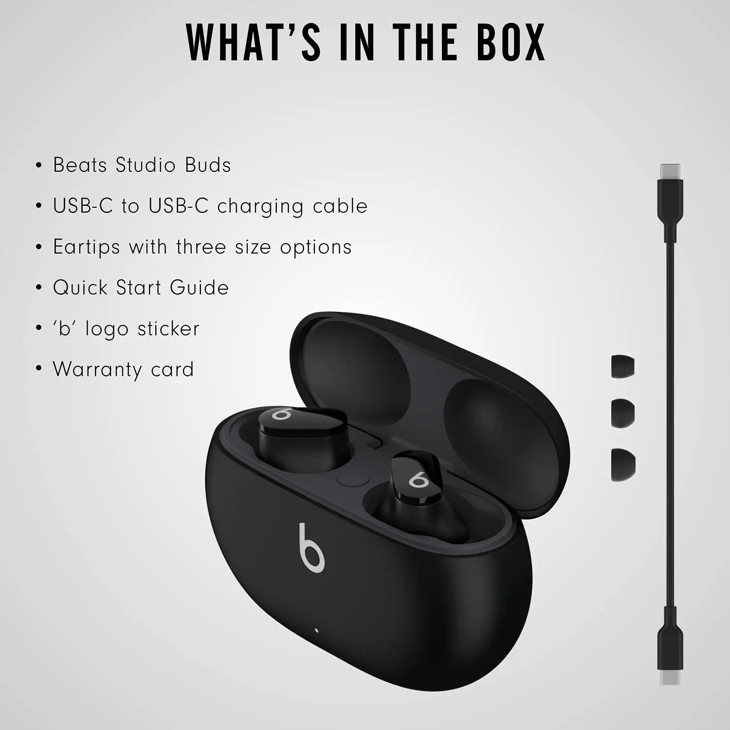 True Wireless Noise Cancelling Earbuds with IPX4 Rating, Sweat Resistant, Compatible with Apple & Android - Black