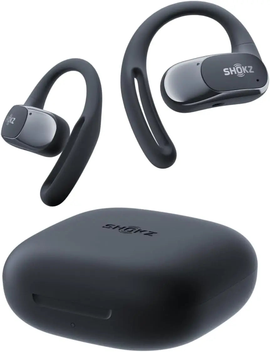 Open-Ear Wireless Earbuds, Water-Resistant with Secure Earhooks for Daily Use in Black