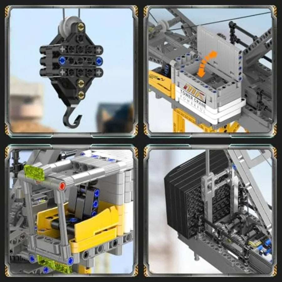 RC Tower Crane Advanced Building Kit for Adults MOC Heavy-Duty Truck Block Sets to Build APP Control Large Engineering Construc