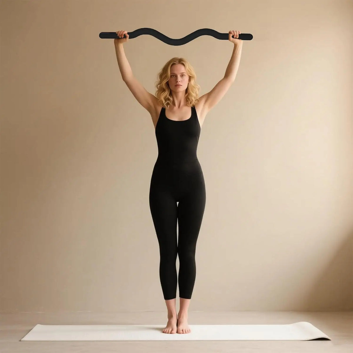 Weighted EZ Curl Bar for Yoga, Pilates and Strength Training, Solid Steel, Soft Silicone Surface for Body Toning
