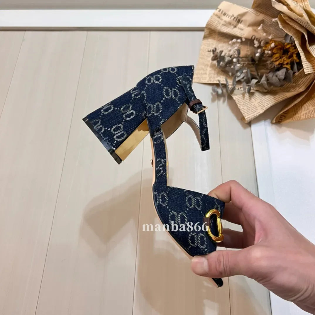 2025 Luxury Designer Sandals High Mid Low Heels Female Sandale Womens Fashion Luxe Leather Casual Summer Shoes Slides Slippers P