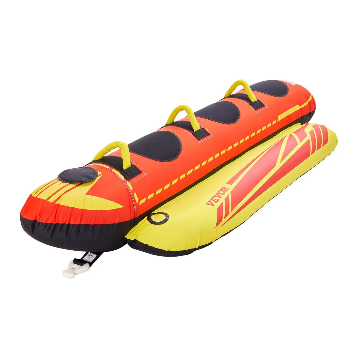 Towable Tubes For Boating, 1-3 Riders Inflatable Boat Tubes And Towables, 510lbs Capacity Hot Dog Water Sport Tube For Boat To