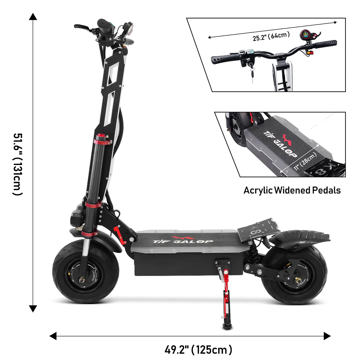 TIFGALOP K8 12 Fat Tireh tire,E-mountain scooter Adult Foldable Electric Scooter 3000W*2 Motor 60V38AH Battery City Escooter