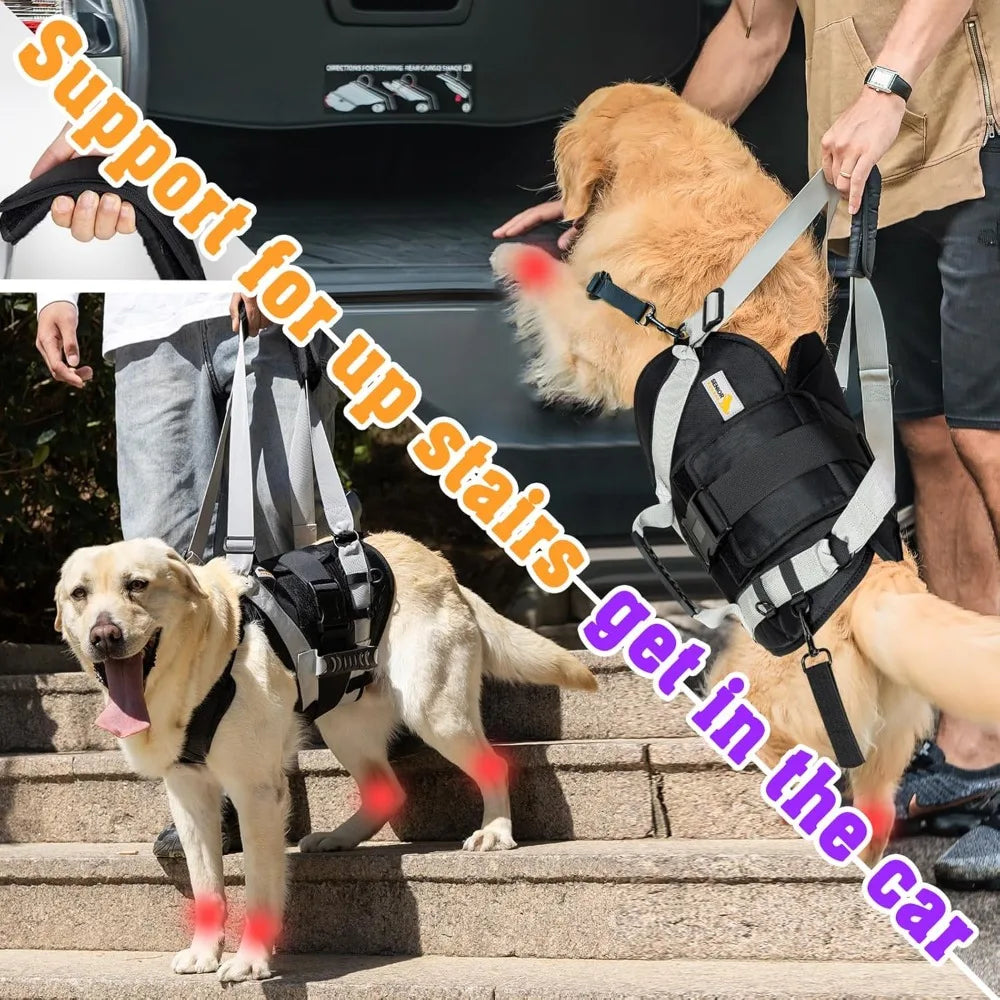 Full Body Support Dog Sling Harness for Large Dogs, Stair Climbing Aid, Back Legs and Joint Injury Assistance