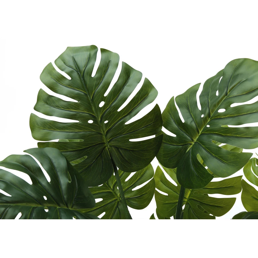 Artificial Plant 45 Tall Monstera Tree Indoor Faux Floor Potted Greenery Real Touch Decorative Green Leaves Black Pot