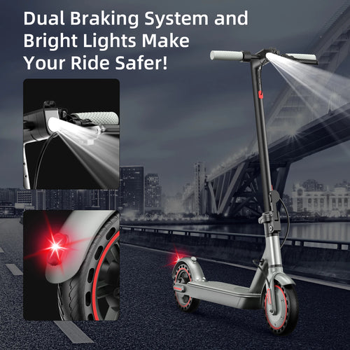 350W Motor Folding Electric Scooter For Adults 8.5'' Solid Tire 36V 7.8AH Battery Rang 15Miles Long Range APP Control