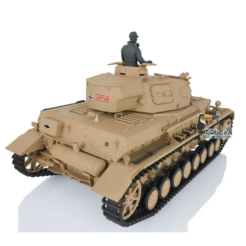 US Stock Heng Long 2.4G 1/16 Scale 7.0 Plastic German Radio Control Panzer IV F RTR RC Tank Model 3858 Toys for Adults TH17379