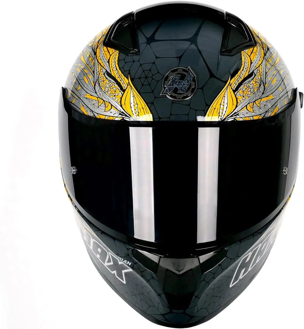 Obsidian Full Face Dual Visor Adult Motorcycle Helmet for Motorbike Street Bike with Pinlock Ready DOT Approved Slayer Gold M