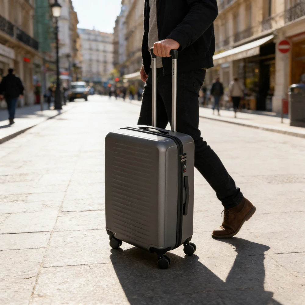 2026 New Design Dark Gray Travel Trolley Case, Lightweight Durable Hardshell Luggage with Spinner Wheels