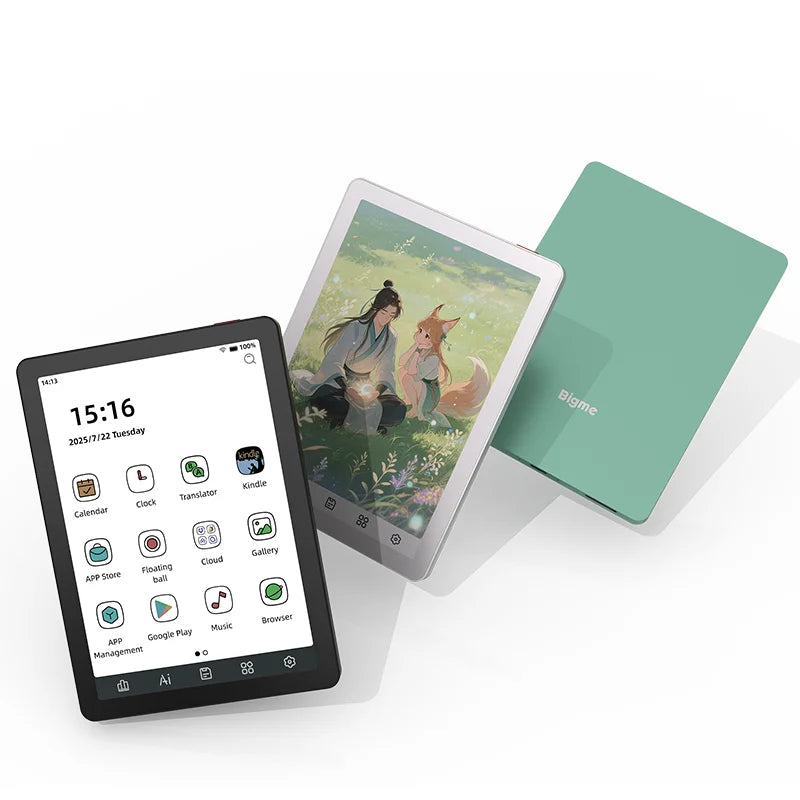 Bigme B6 ebook reader, 6'' color e-ink Electronic book, 36-level front light, Android 14 OS, paper-like ereader Eye-Protecting