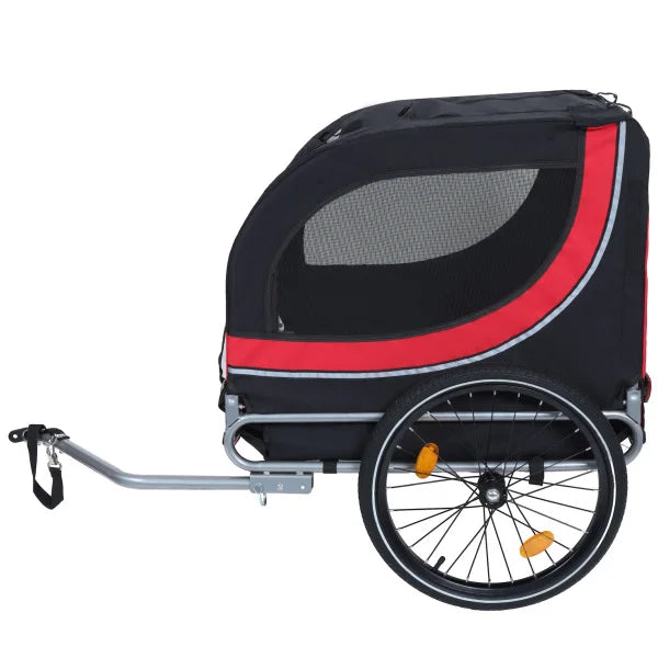 Large Folding Bike Trailer for Dogs – 66LB Capacity All-Terrain Pet Carrier, Durable Steel Frame for