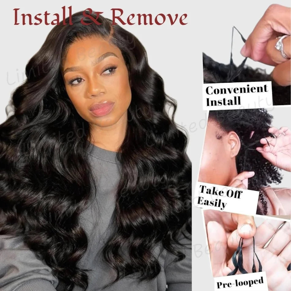 Body Wave Pre-Separated Crochet Hair Extensions Human Hair Knotless Pre-Separated Feather Crochet Braid Hair 26 Inch 2Pcs/120g