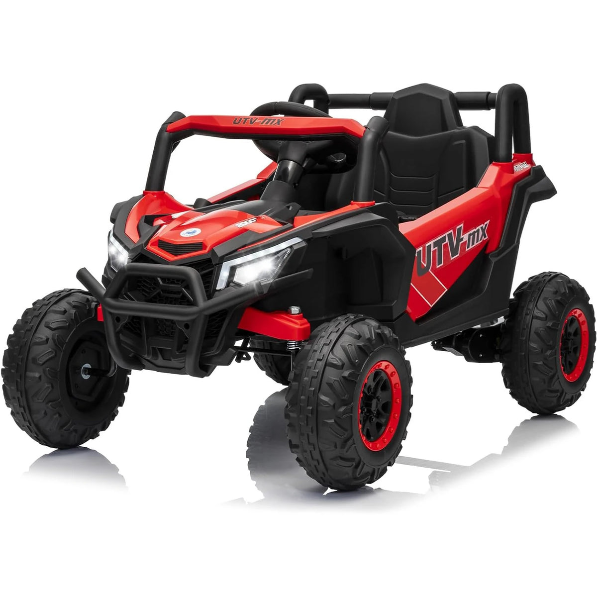 Bluetooth Music LED Lights Kids Ride On Car UTV Truck with Remote Control 4WD/2WD Switchable Electric Vehicle with Safety Belt