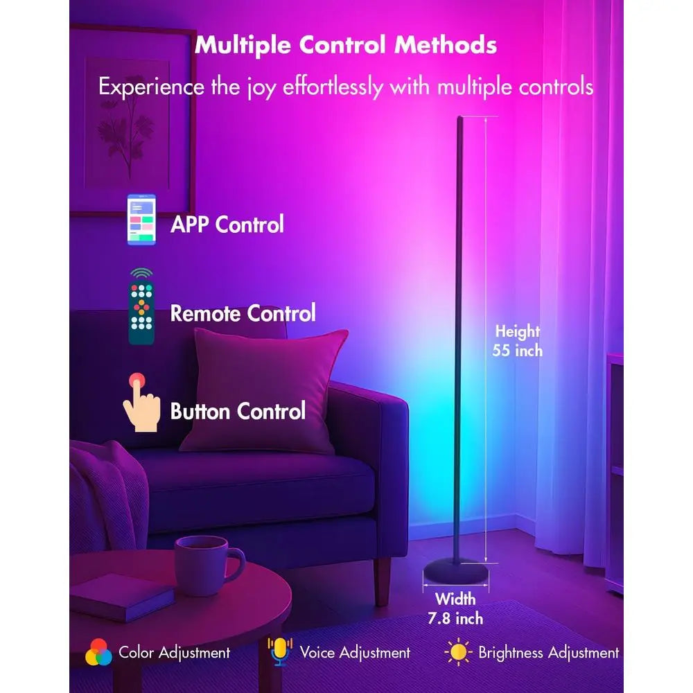 Vexinat loor Lamp - 2 Pack LED Lamp with App/Remote/Button Control, Smart LED loor Lamp with Music Sync and 16 Million Col, Colo