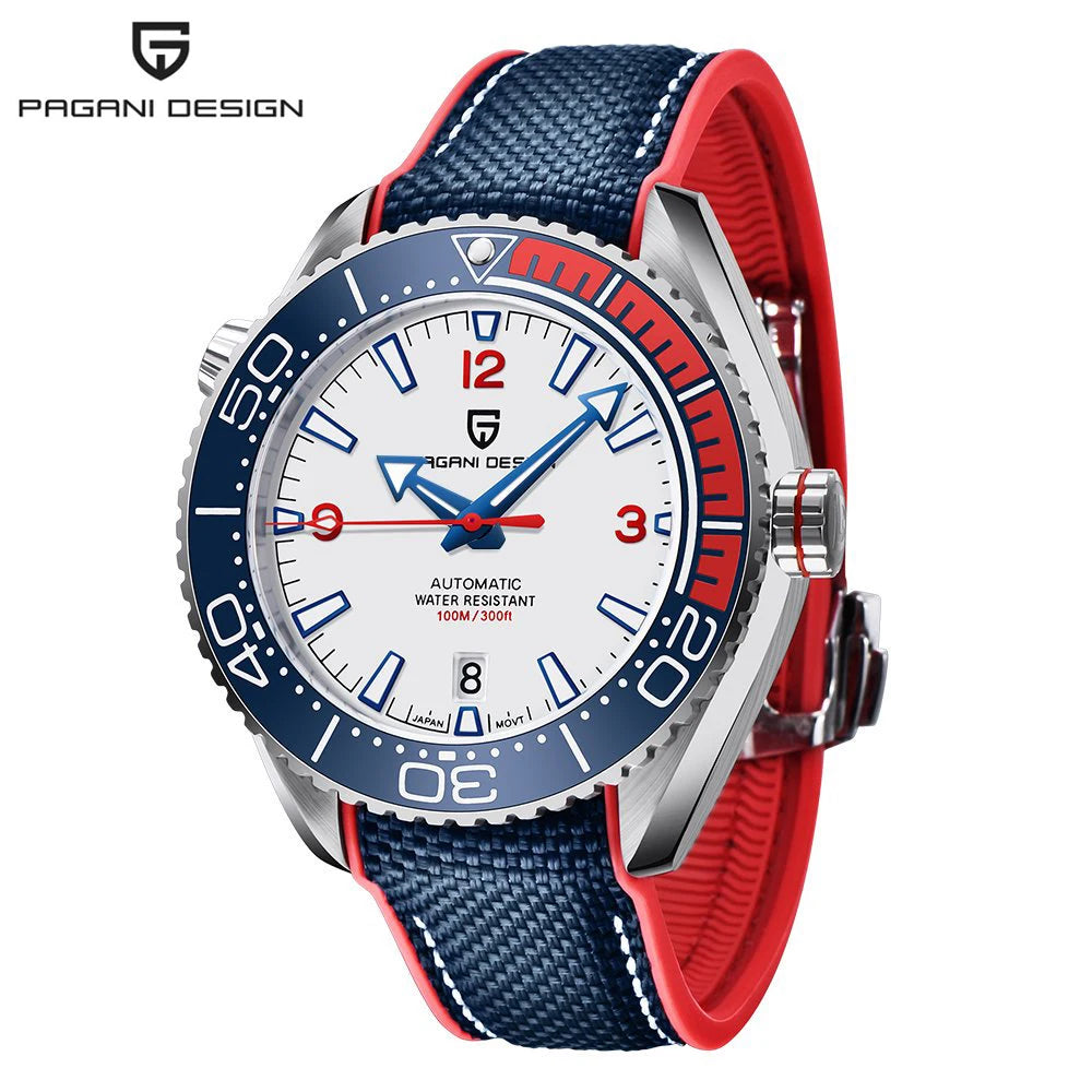 Top PAGANI DESIGN luxury watch mechanical automatic watch Diving rubber series sports watch Sapphire Luminous fashion Men'sWatch