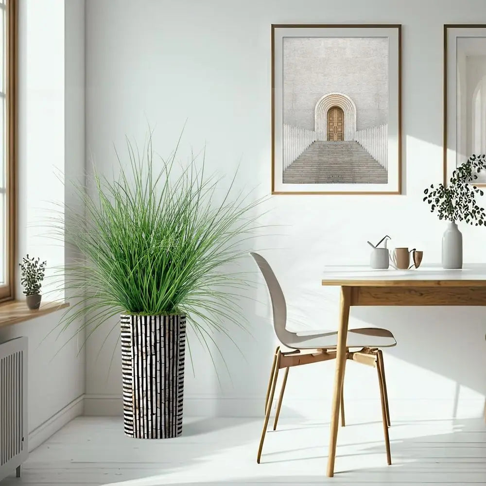 55 Tall Artificial Striped Planter Tree for Indoor and Outdoor Home Decor