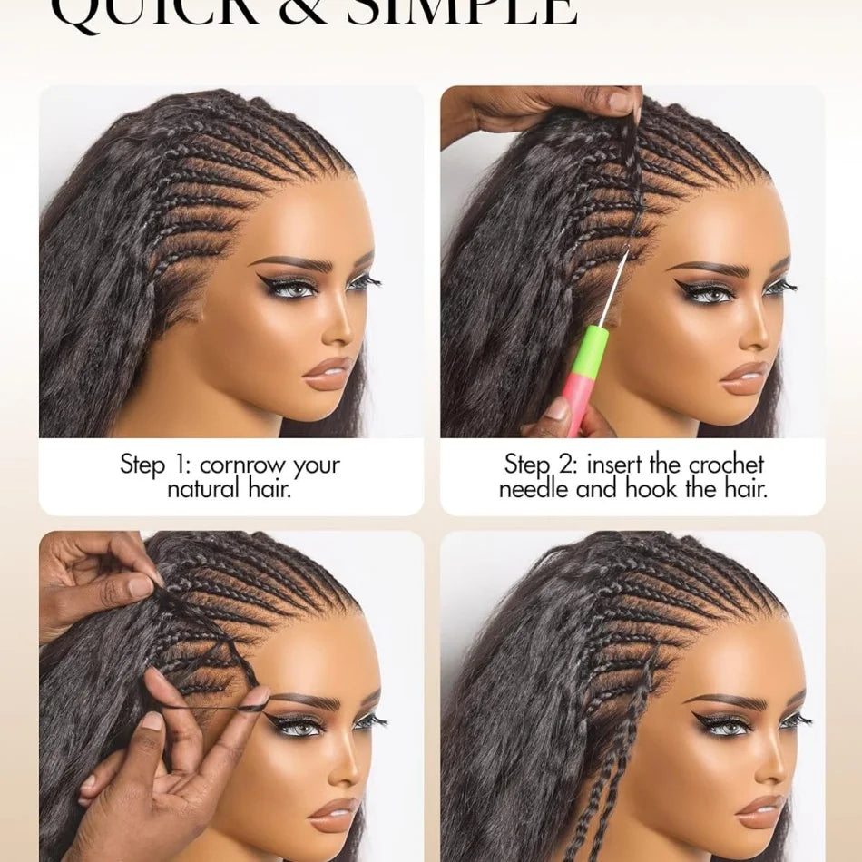 Kinky Straight Feather Crochet Human Hair Extension Wave Pre Separated Knotless Invisble Micro Loop Hair Extensions 60g/pack