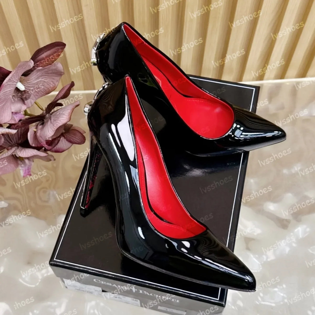 Sexy Design Cesare Paciotti Dagger Heels Silver Golden Metal Stiletto Heel Pointed Toe Women Pumps High Heels Brand Pointed Toe