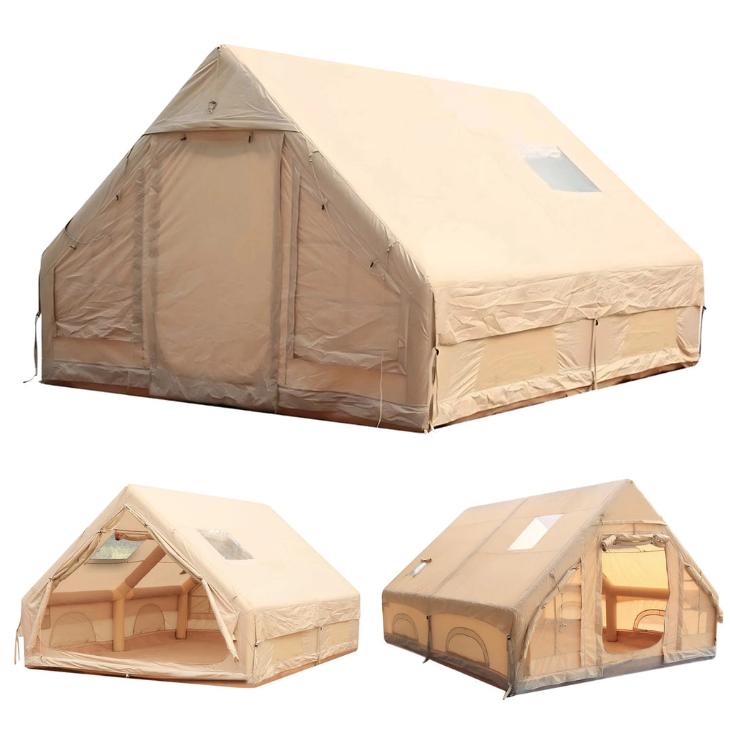 Inflatable Tent with Skylight 12-Square-Meter Air Glamping Tents Sunproof Inflatable House Outdoor Camping Waterproof Tent