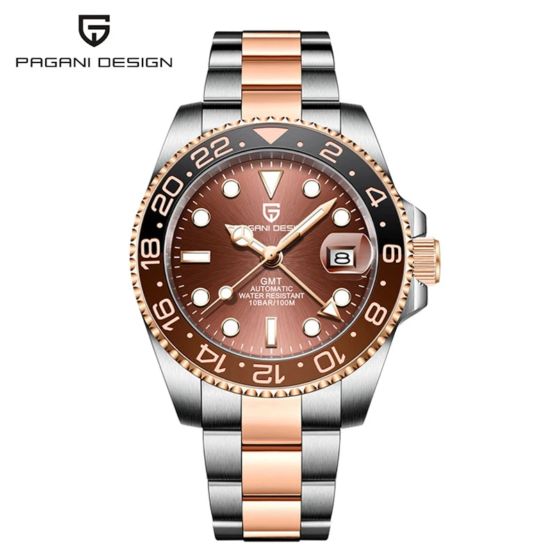 Top PAGANI DESIGN Men's Mechanical Watch Luxury Ceramic bezel Automatic Watch 10bar Waterproof Sapphire Glass GMT men's watch