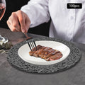100 PCS Black Charger Plates Set Elegant Wedding Party Decor12.99 Inch Reusable Plastic Serving Trays for Table Setting Birthday