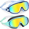 Kids Swimming Goggles Anti-Fog UV Protection Wide View Waterproof for Boys Girls Age 3-16 Pool Water Sports