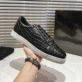 Men Real Leather Casual Shoes Fashion Red Sole Top Layer Cowhide British Style Comfortable Breathable Versatile Lace Up Loafers