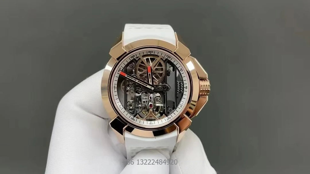 Luxury Sport Business Water Resistant Hollow Out Automatic Mechanical Watch with Luminous Dial