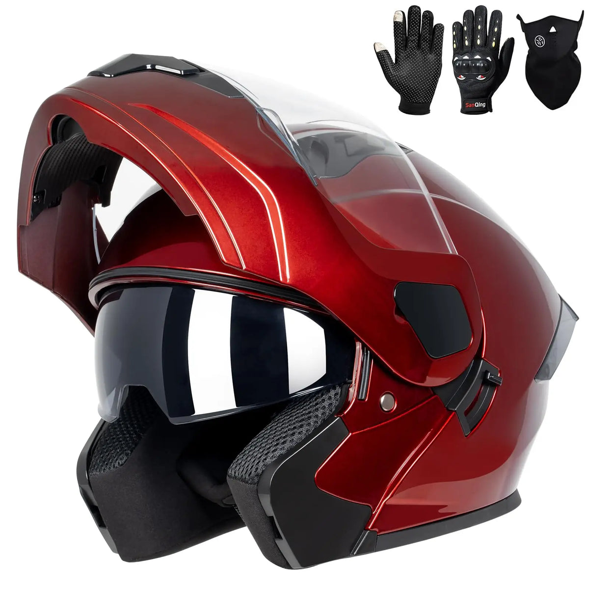 Helmets Motorcycles Full Helmet Dual Lenses Facelifted Helmets All Season Universal Summer Cycling Half Helmets Portable Fashion