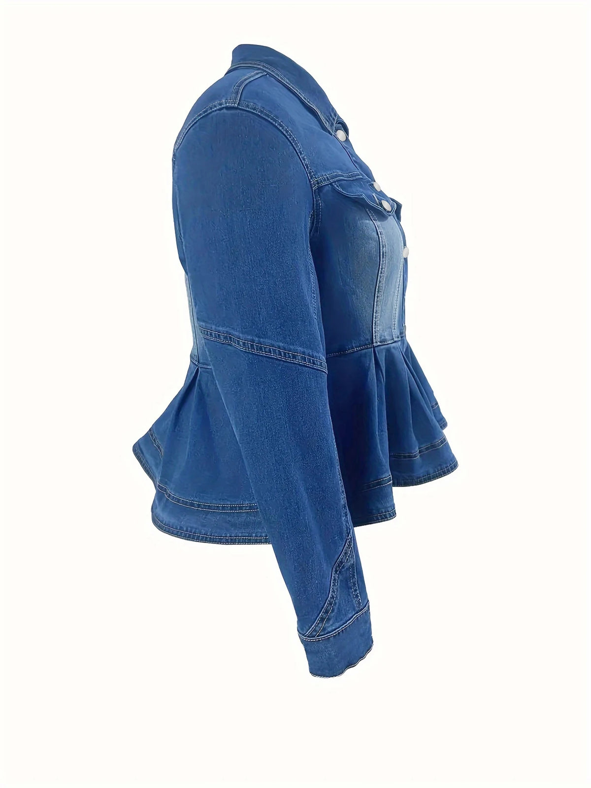 plus Size Women's Short Denim Jacket Elegant Waist-Cinching Design Washed Comfortable plus Size Women's Denim Jacket