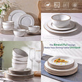 Ceramic Tableware Set12 Piece Elegant Embossed Ceramic Dinnerware Set with Plates and Bowls for Modern Tabletop Styling
