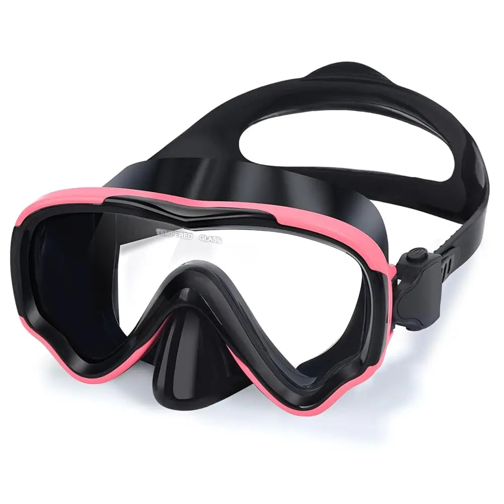 Swim Goggles for Adult Men Women with Nose Cover, Tempered Glass 180°Clear View Swimming Mask Pool Water Diving Goggle