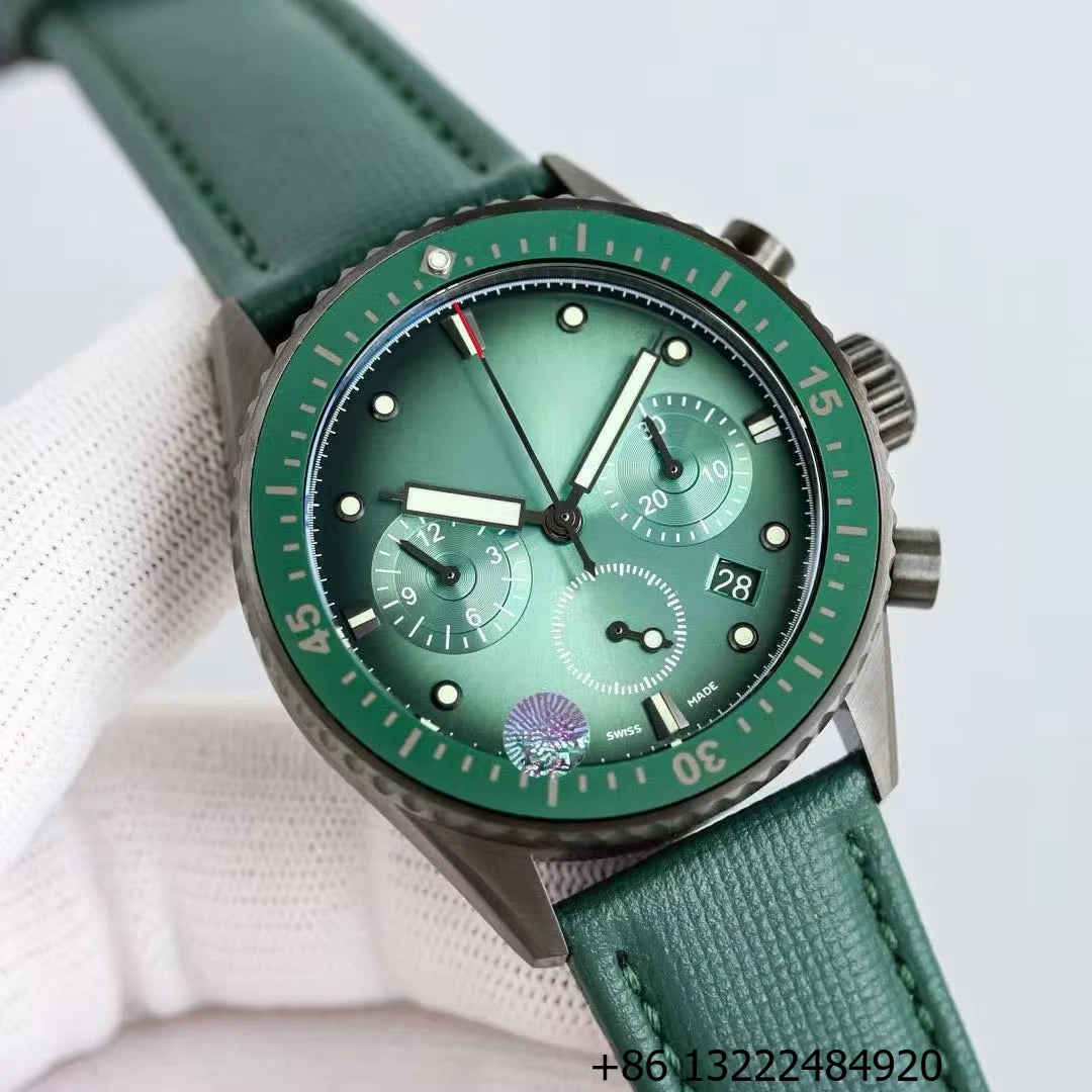 Stainless Steel Case Leather Strap Sapphire Crystal Dial Automatic Mechanical Fashion Business Luxury Charm Watch